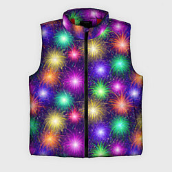 Мужской жилет Праздничный салют - фейерверк, цвет: 3D-красный