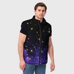 Мужской жилет Сияющие звёзды вселенной, цвет: 3D-черный — фото 2