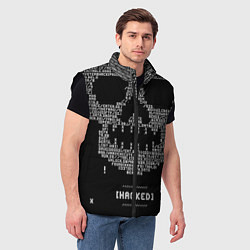 Мужской жилет Hacked skull, цвет: 3D-черный — фото 2