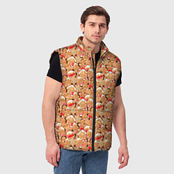 Мужской жилет Новогодние сладости, цвет: 3D-черный — фото 2