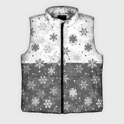 Мужской жилет Снежинки ч-б, цвет: 3D-светло-серый