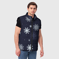Мужской жилет Снежная ночь, цвет: 3D-черный — фото 2