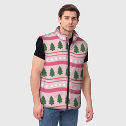 Мужской жилет Новогодний свитер: розовый, цвет: 3D-черный — фото 2