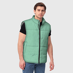 Мужской жилет Нежно зеленый в елочку, цвет: 3D-светло-серый — фото 2