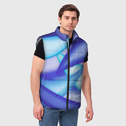 Мужской жилет Синие разводы, цвет: 3D-светло-серый — фото 2