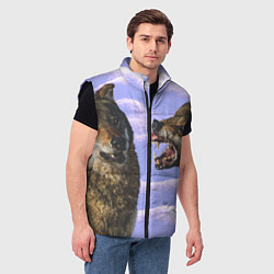 Мужской жилет Приколы про Волков мемы, цвет: 3D-черный — фото 2