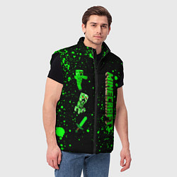 Мужской жилет Minecraft - разный крипер, цвет: 3D-черный — фото 2