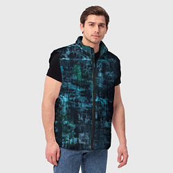 Мужской жилет Голубой абстракт, цвет: 3D-черный — фото 2