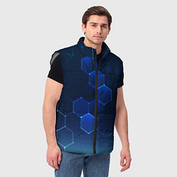 Мужской жилет Абстрактная сетка, цвет: 3D-светло-серый — фото 2