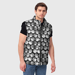 Мужской жилет Жестяные банки - вид сверху - паттерн, цвет: 3D-черный — фото 2