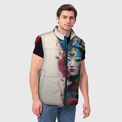 Мужской жилет Japan girl - tattoo - art, цвет: 3D-красный — фото 2