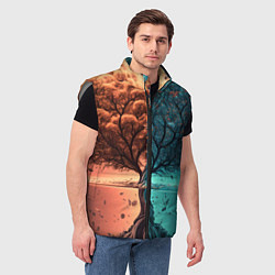 Мужской жилет Таинственное дерево в озере, цвет: 3D-светло-серый — фото 2
