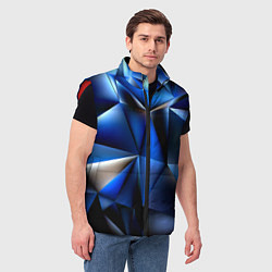 Мужской жилет Polygon blue abstract, цвет: 3D-красный — фото 2