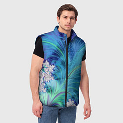 Мужской жилет Авангардная фрактальная композиция, цвет: 3D-черный — фото 2