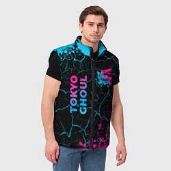 Мужской жилет Tokyo Ghoul - neon gradient: надпись, символ, цвет: 3D-черный — фото 2