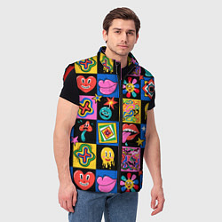 Мужской жилет Funny cartoon characters, цвет: 3D-красный — фото 2