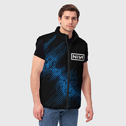 Мужской жилет Nine Inch Nails звуковая волна, цвет: 3D-черный — фото 2