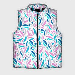 Мужской жилет Абстракция цветные листья, цвет: 3D-черный