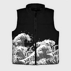 Мужской жилет Японские волны на темном фоне