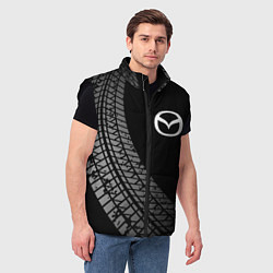 Мужской жилет Mazda tire tracks, цвет: 3D-черный — фото 2
