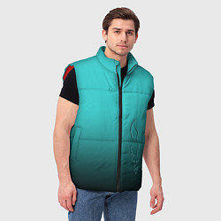 Мужской жилет Силуэт лисы на градиентном фоне, цвет: 3D-красный — фото 2