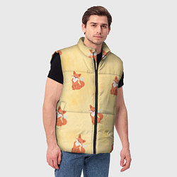 Мужской жилет Наблюдательные лисята, цвет: 3D-черный — фото 2