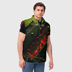 Мужской жилет Оранжевые брызги, цвет: 3D-красный — фото 2