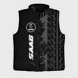 Мужской жилет Saab speed на темном фоне со следами шин: по-верти, цвет: 3D-черный