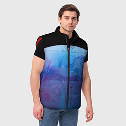 Мужской жилет Часть красочной планеты и космос, цвет: 3D-красный — фото 2