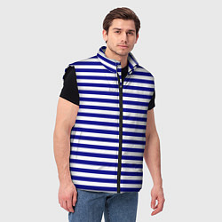 Мужской жилет Тельняшка синяя ВМФ, цвет: 3D-черный — фото 2