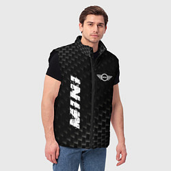 Мужской жилет Mini карбоновый фон, цвет: 3D-черный — фото 2
