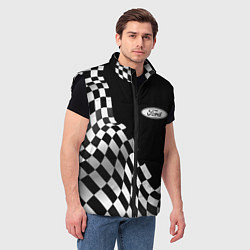 Мужской жилет Ford racing flag, цвет: 3D-черный — фото 2