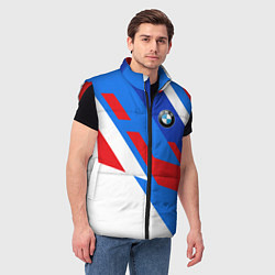 Мужской жилет BMW m colors, цвет: 3D-красный — фото 2