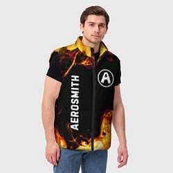 Мужской жилет Aerosmith и пылающий огонь, цвет: 3D-черный — фото 2