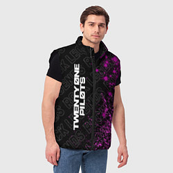Мужской жилет Twenty One Pilots rock legends: по-вертикали, цвет: 3D-черный — фото 2