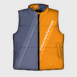 Мужской жилет Counter Strike 2 Blue Orange Pattern, цвет: 3D-светло-серый