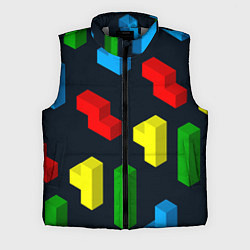 Мужской жилет Крупные фигуры из игры Тетрис, цвет: 3D-светло-серый