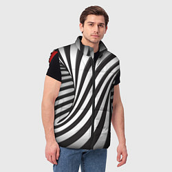 Мужской жилет Полосатая зебра, цвет: 3D-красный — фото 2