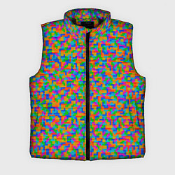 Мужской жилет Мелкие блоки Тетрис, цвет: 3D-черный
