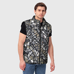 Мужской жилет Зеркальные пластины - паттерн, цвет: 3D-черный — фото 2