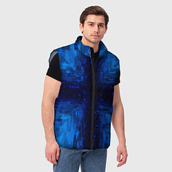 Мужской жилет Тёмно-синие множества фигур, цвет: 3D-светло-серый — фото 2