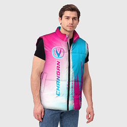 Мужской жилет Changan neon gradient style: по-вертикали, цвет: 3D-черный — фото 2