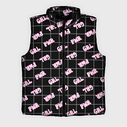 Мужской жилет Girl power - черный в клетку, цвет: 3D-черный