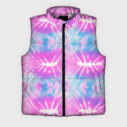 Мужской жилет Голубо-розовый узор тай-дай, цвет: 3D-светло-серый