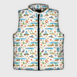 Мужской жилет Летний паттерн, цвет: 3D-светло-серый