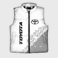 Мужской жилет Toyota speed на светлом фоне со следами шин: надпи, цвет: 3D-черный