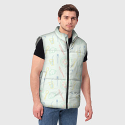 Мужской жилет Pizza lover, цвет: 3D-светло-серый — фото 2