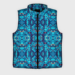 Мужской жилет Синий калейдоскоп, цвет: 3D-черный