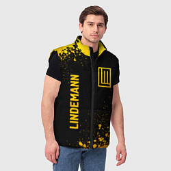 Мужской жилет Lindemann - gold gradient: надпись, символ, цвет: 3D-черный — фото 2