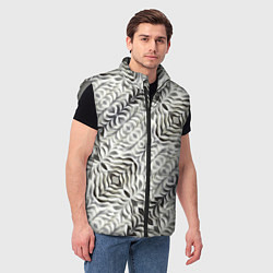 Мужской жилет Черно-белые складки, цвет: 3D-светло-серый — фото 2